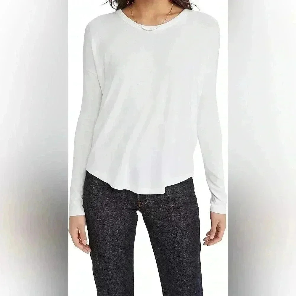 Rag & Bone White Henley Long Sleeve Tee Womens Size Small